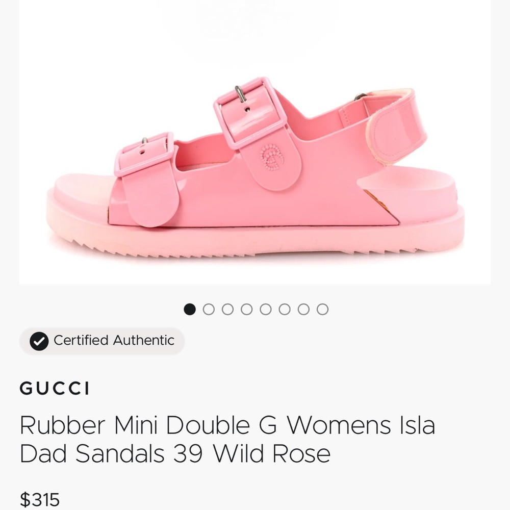 Gucci Pink Buckle Strap Sandals - Picture 6 of 6